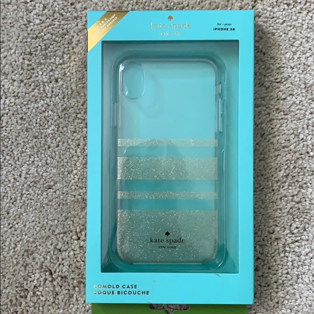 Kate Spade iPhone XR clear/gold glitter case